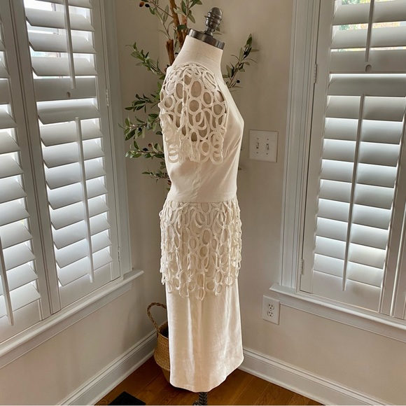 New Lela Rose macramé lace peplum dress size 10 - Picture 6 of 16